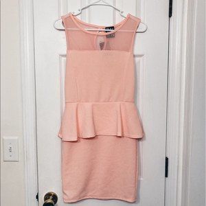 TMG Peplum Party Homecoming Dress Peach Juniors Size S